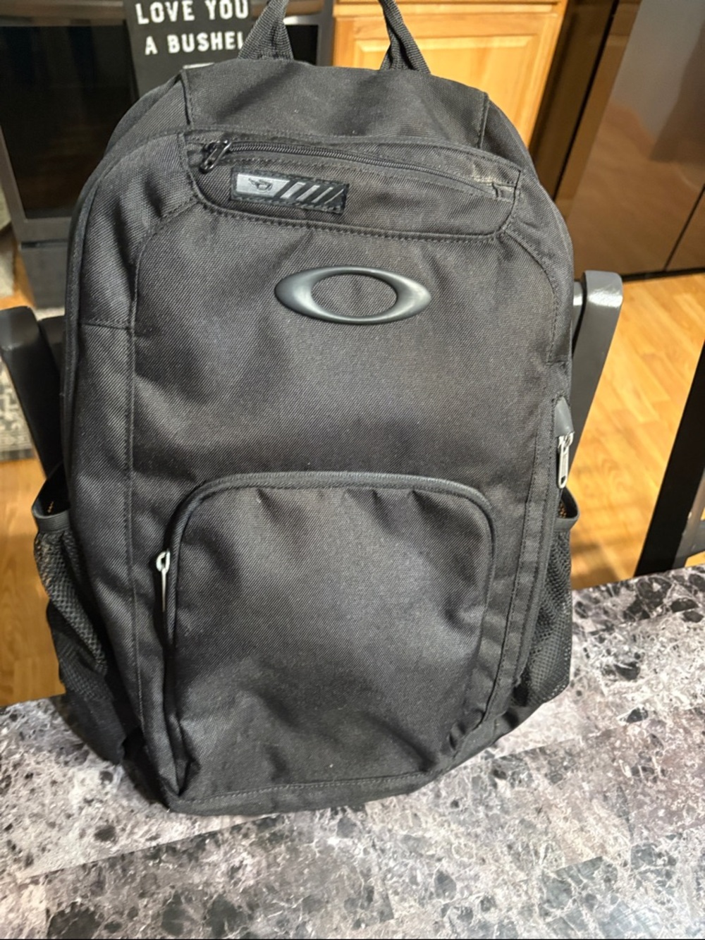 Oakley Black Men's Backpack with Front Pocket and Logo
